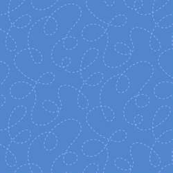 One Switch, Two Stitch patchworkstof - Mellem blå